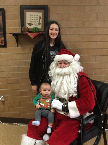 Santa with mom and baby