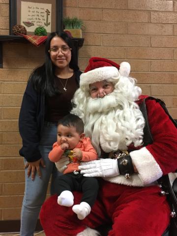 Santa with mom and baby