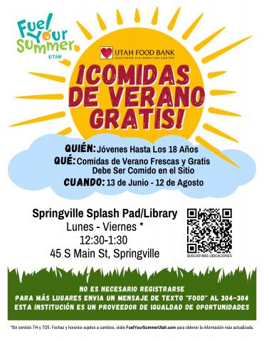 Free Summer Meals Springville Spanish